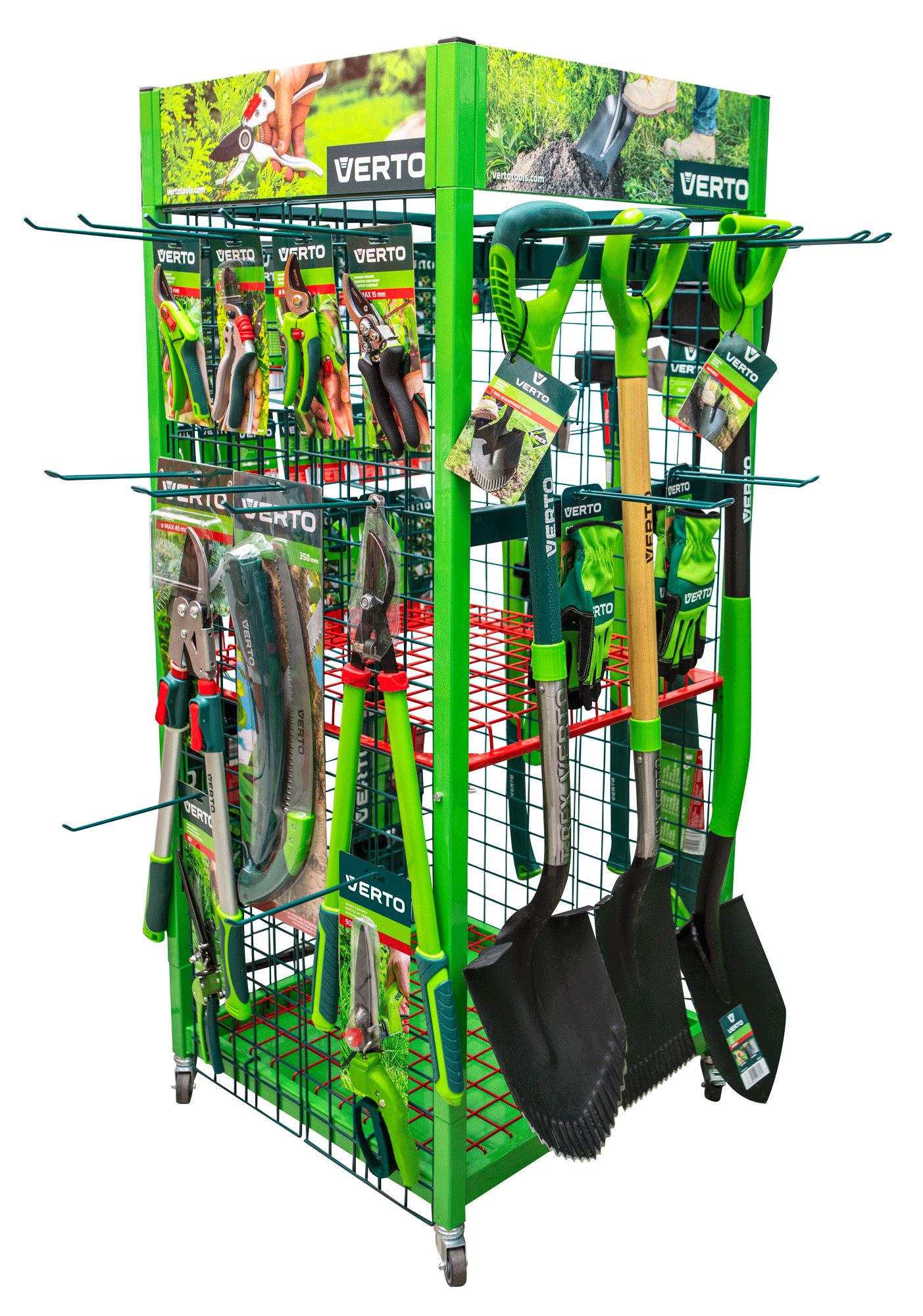 Брендированные стеллажи и стойки VERTO -